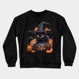 Cat In The Pumpkin Crewneck Sweatshirt